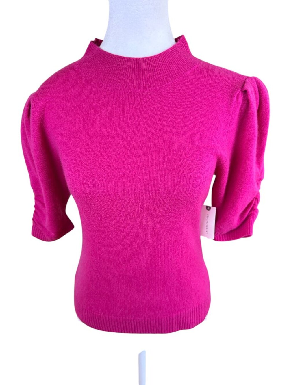 Anthropologie Sweater Wool Cashmere Short Puff Sleeve Pink (S) NWT